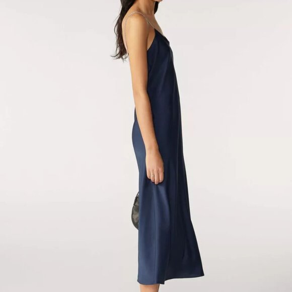 ba&sh Canel Slip Dress in Navy, Size Medium - Picture 3 of 11